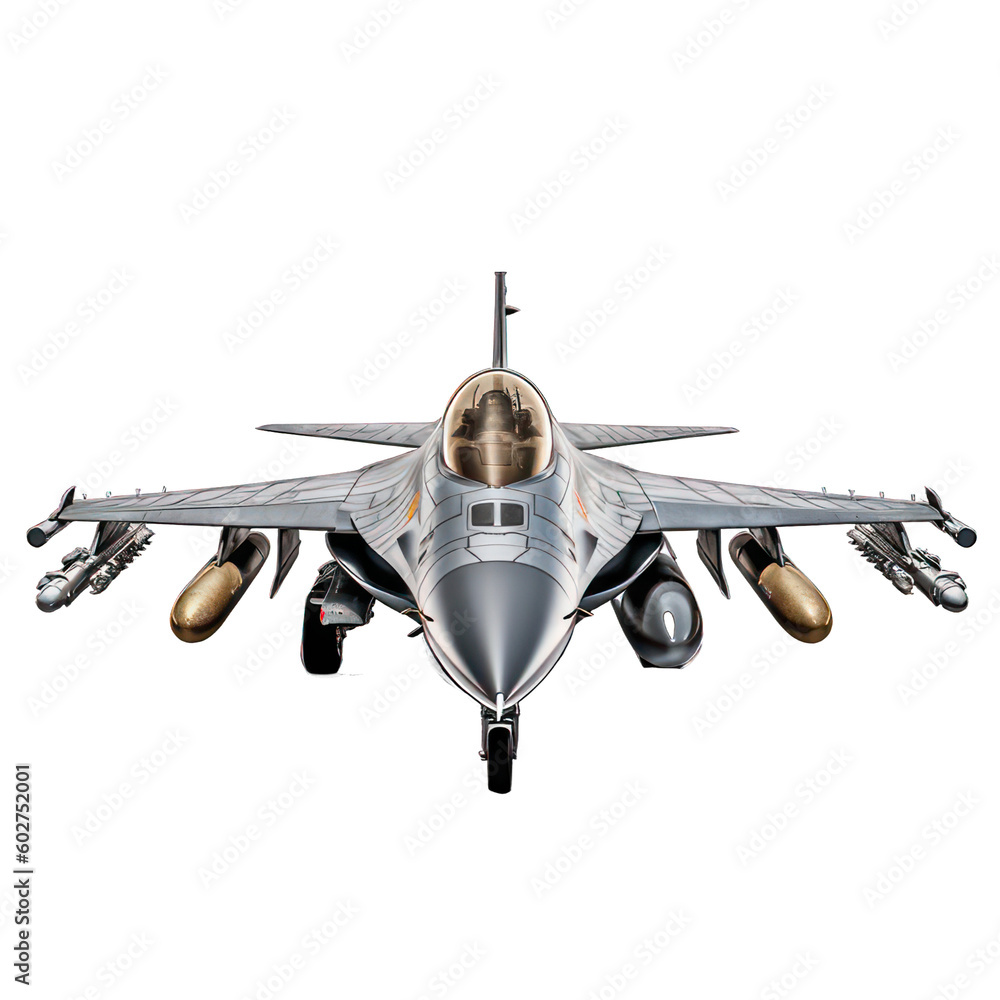 Fototapeta premium F16 fighter jet isolated on white created with Generative AI