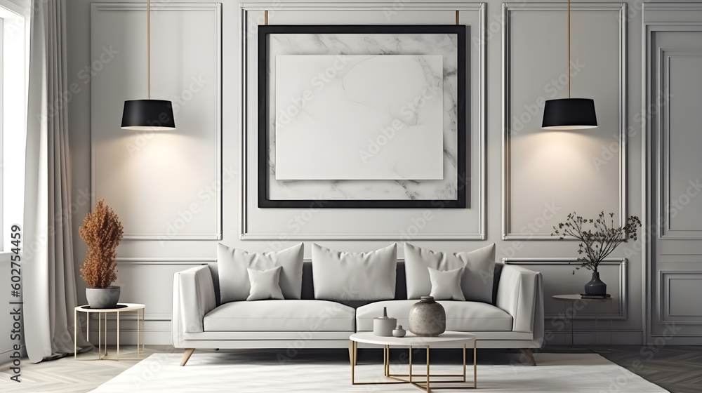 Minimalist Interior of modern interior desige 3D rendering, generative ai Minimalist Interior of modern interior desige 3D rendering, generative ai