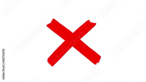 Red Cross doodle, hand painted animation on a white background