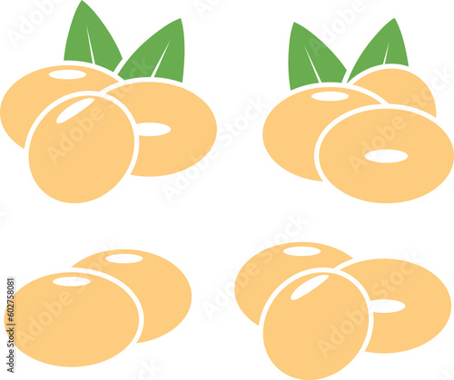 Soybean bean logo. Isolated soybean bean on white background