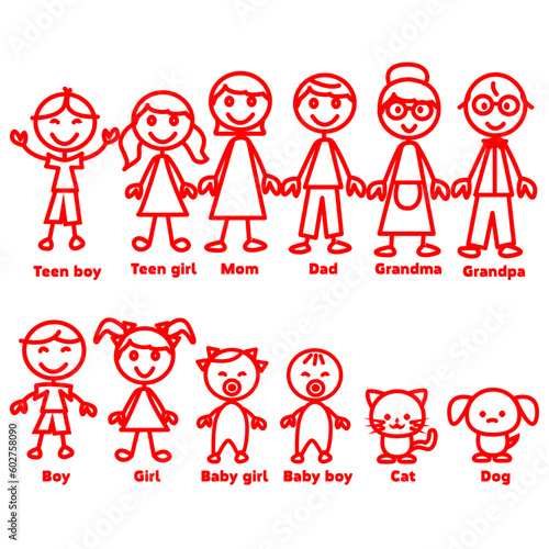 family_line_family members line ullustration