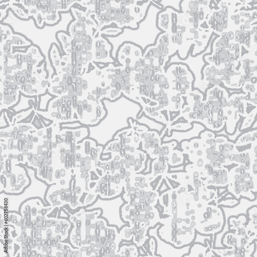 Hand Sketched Leaves Seamless Pattern with Chalk Effect.