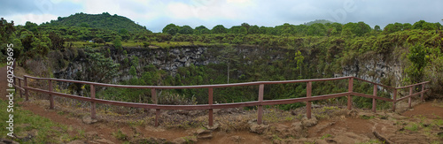 Crater Los Gemelos at Santa Rosa on Santa Cruz island of Galapagos islands, Ecuador, South America 