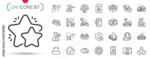 Pack of Money change, Myopia and Bike line icons. Include Seo timer, Arena stadium, Sunglasses pictogram icons. Road, Bitcoin, Buyer think signs. Judge hammer, Fake news, Incubator. Vector