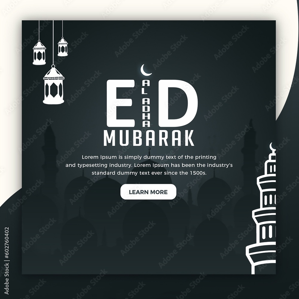 Obraz premium Eid al adha islamic festival arabic culture social media post design template
