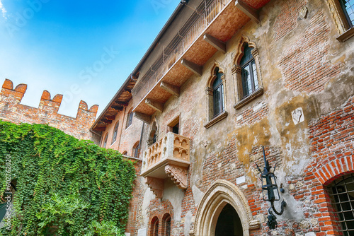 Astonishing Verona cityscape  with Patio and balcony of Romeo and Juliet house photo