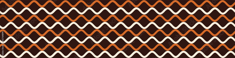 Horizontal background made of curved white and brown lines on brown background Horizontal background made of curved white and brown lines on brown background