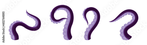 Fotografia Octopus Tentacles or Limbs Wiggling and Snaking Vector Set