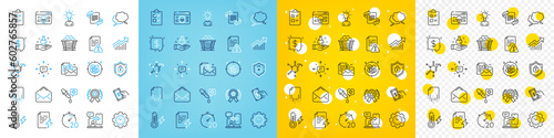 Vector icons set of Marketing, Chemical formula and Mail line icons pack for web with Education, Pay money, Sms outline icon. Stress, Chemistry lab, Instruction manual pictogram. Vector