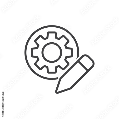 Setting edit Icon - Gear With Pencil Icon