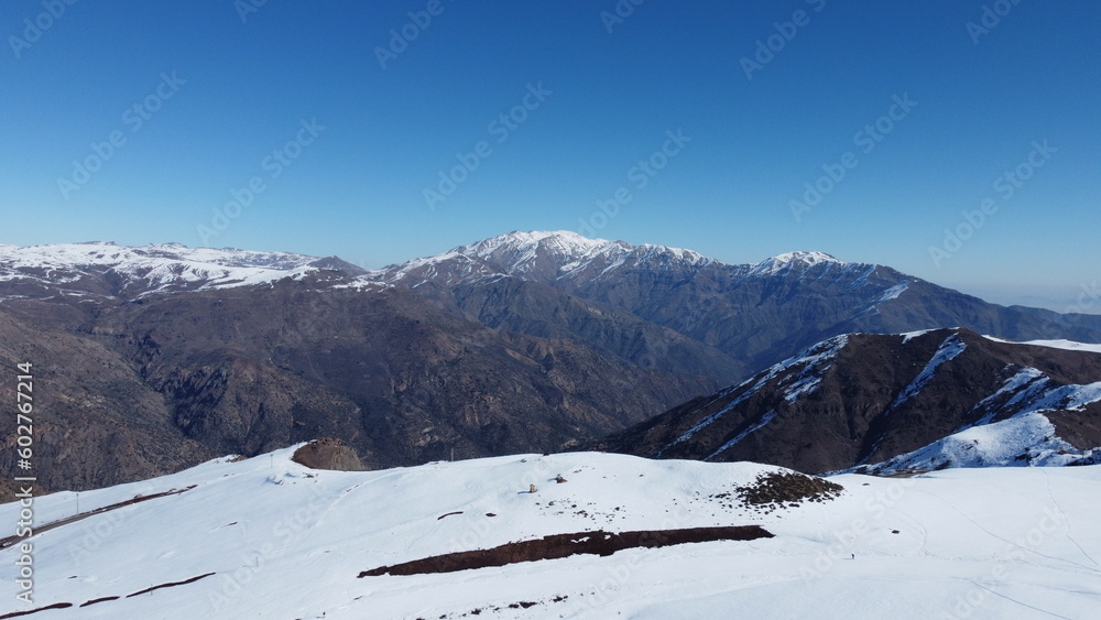 Fototapeta premium ski resort in the mountains farellones chile
