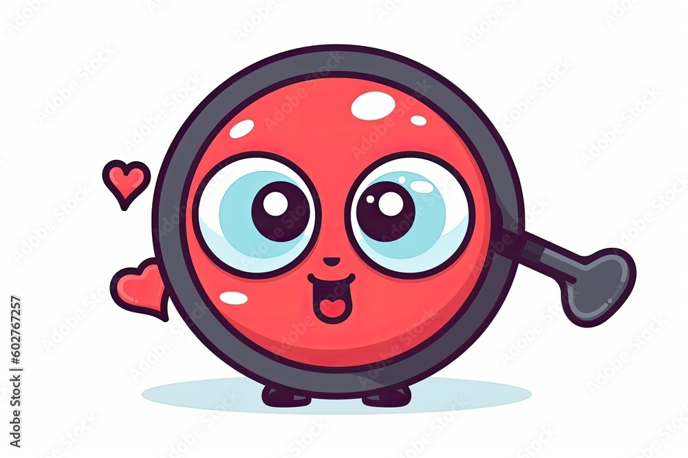 cute red ball with big eyes and a heart on its nose Generative AI cute red ball with big eyes and a heart on its nose Generative AI