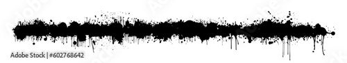 Long black blob  brush stroke. Vector illustration