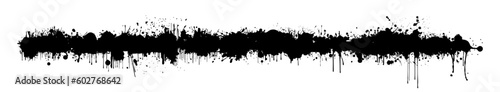 Long black blob, brush stroke. Vector illustration