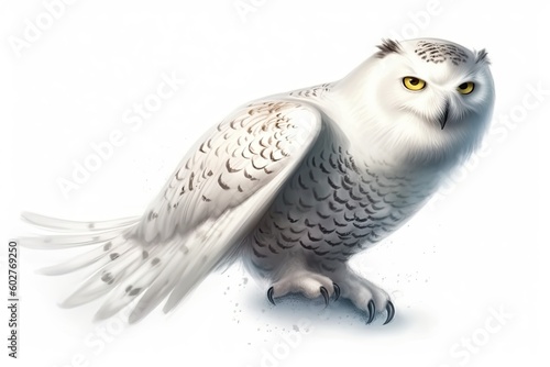 majestic white owl perched on the forest floor Generative AI © 2rogan