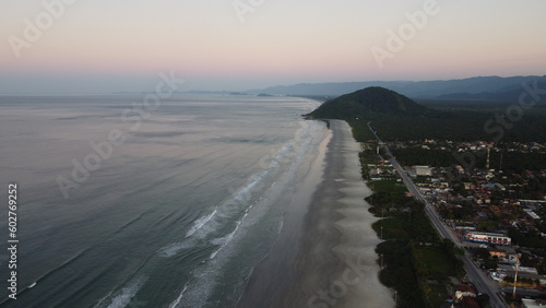 Waves on Boracéia beach - Bertioga - SP - Brazil captured from above on a day in 2022.