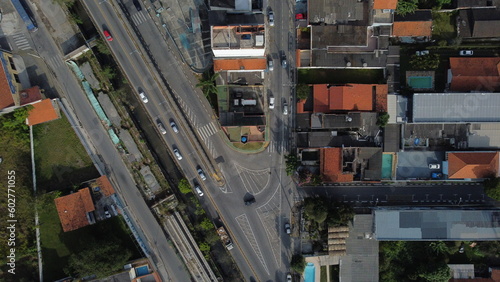 Visão aérea da cidade de Poá no alto tietê de São Paulo