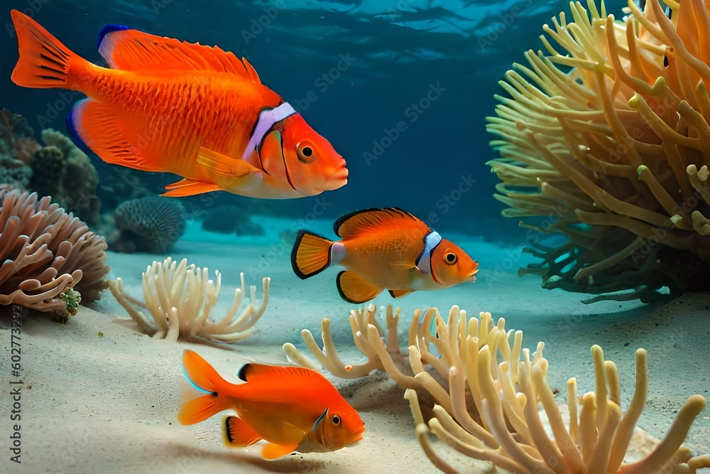 Fototapeta premium Unterwasserwelt mit Fischen und Korallen