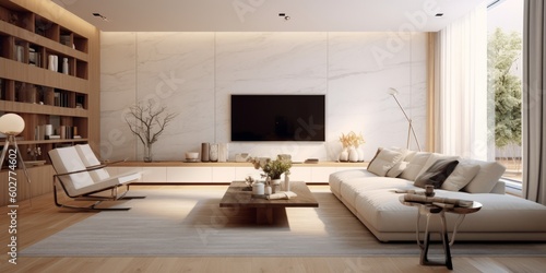 Contemporary Stylish Living Room Design AI Generated Generative AI