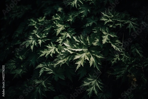 vibrant green tree with close-up of leaves and branches Generative AI