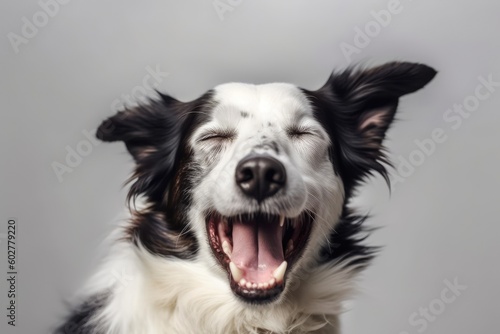 happy dog with its mouth open in excitement Generative AI © 2rogan