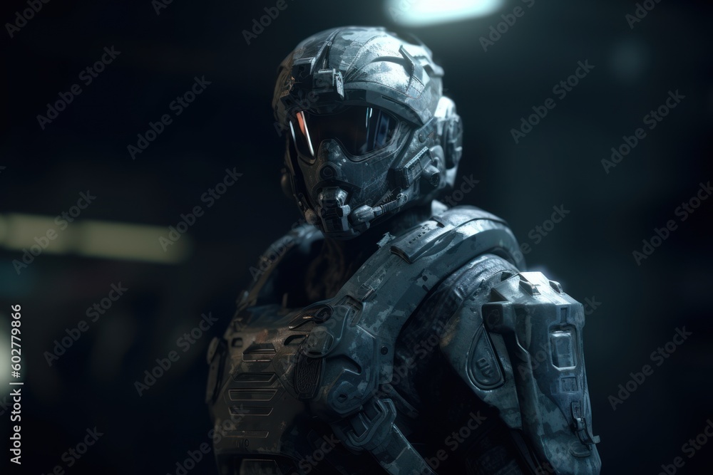 Futuristic cyber soldier - generative ai Futuristic cyber soldier - generative ai