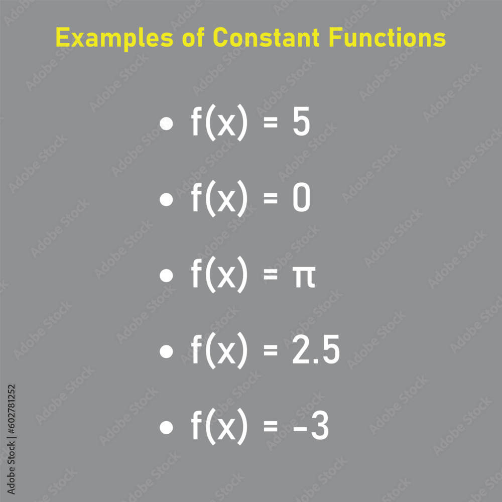 Examples of constant functions formula. Mathematics resources for ...