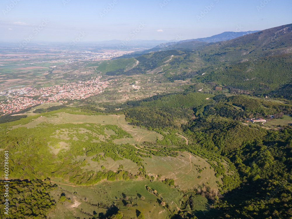 Aerial spring view of Rhodopes Mountain near town of Kuklen, Bulgaria Aerial spring view of Rhodopes Mountain near town of Kuklen, Bulgaria