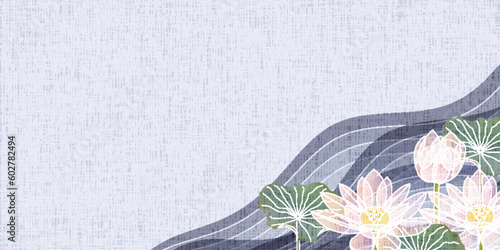 喪中　蓮　佛　和柄　背景	