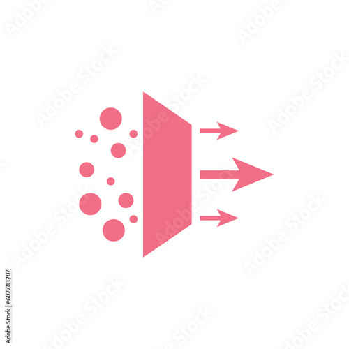 Drop water filtration icon. Filtration process. Simple filtration diagram. Vector illustration isolated on white background.