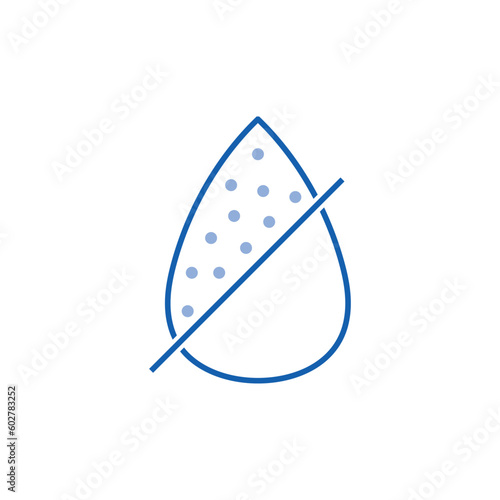 Drop water filtration icon. Filtration process. Simple filtration diagram. Vector illustration isolated on white background.