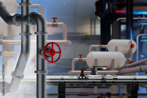 Industrial premises. Pipes ...