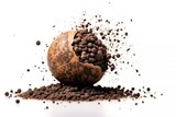 stack of chocolate chips with a chocolate sphere on top Generative AI