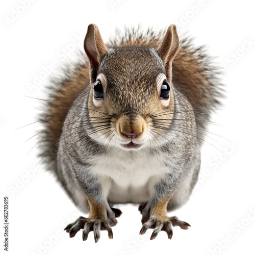 sitting squirrel, close-up, transparent background