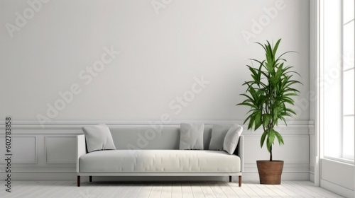 A Mockup of a Living Room With Space on the Wall for a Picture