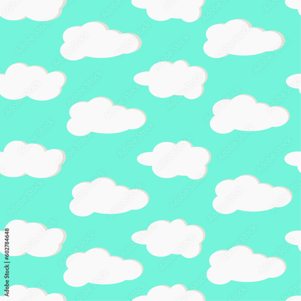pattern, background white clouds on a blue background, sky, texture seamless pattern with clouds