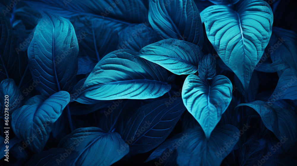Blue Leaves Bundle Background - Generative AI Blue Leaves Bundle Background - Generative AI