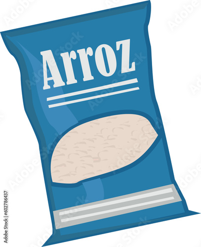 illustration blue bag kilo of rice