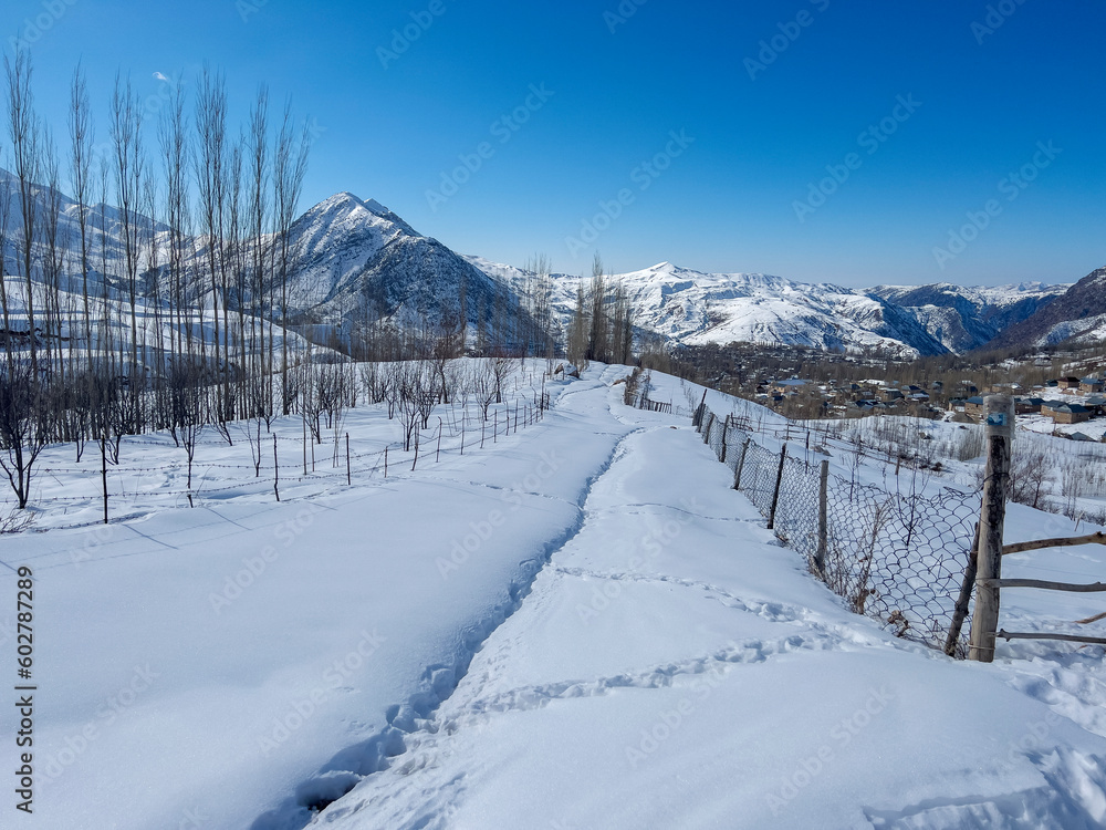A path covered with snow