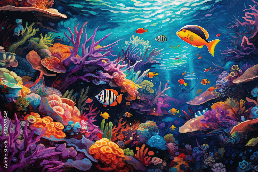 Fototapeta tropical coral reef generative ai