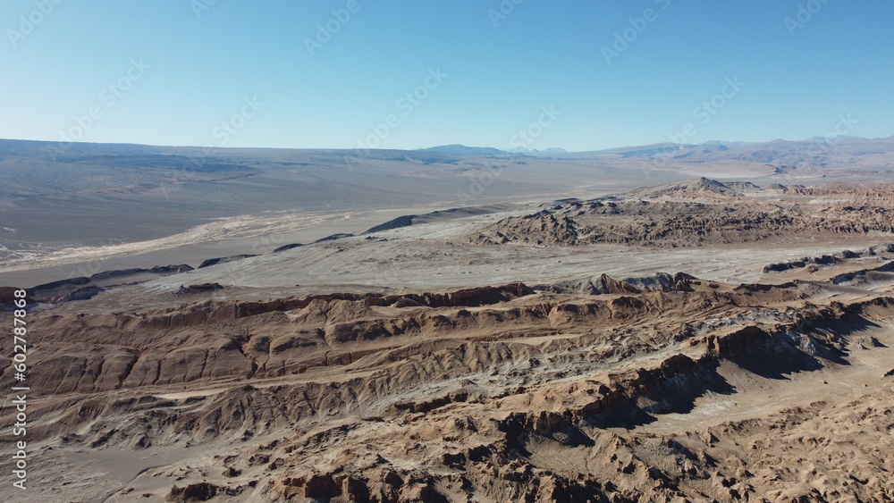 Visão aérea do deserto do atacama no Chile