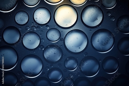 close-up water droplets with refracted light Generative AI