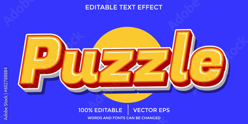 puzzle 3d text effect and editable text effect