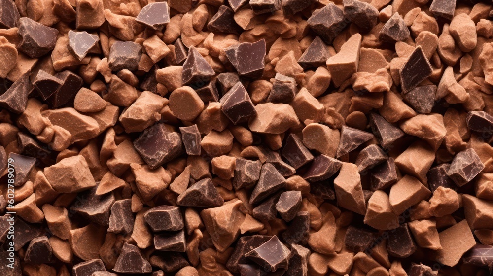 pieces of dark chocolate, sweet food background. broken chocolate for dessert as snack. Generative AI pieces of dark chocolate, sweet food background. broken chocolate for dessert as snack. Generative AI
