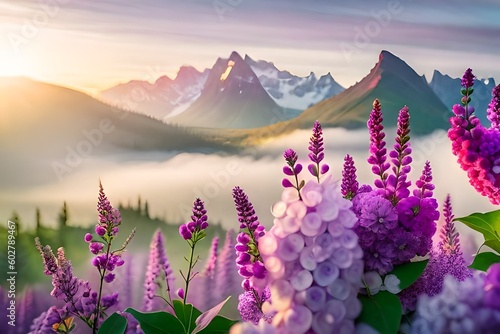 lavender field in the mountains