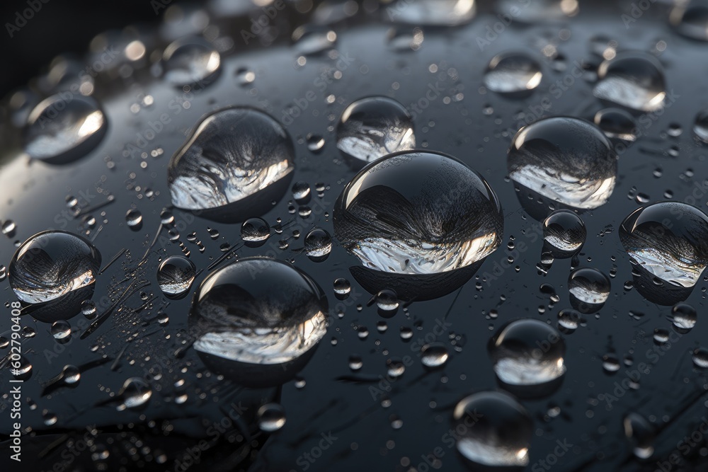 water droplets on a dark background Generative AI water droplets on a dark background Generative AI