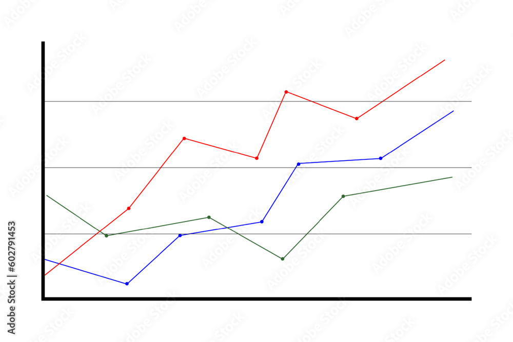 Statistic, economic, financial or business graph with axes and lines. Example of graphic data diagram. Price or exchange rate movements template Statistic, economic, financial or business graph with axes and lines. Example of graphic data diagram. Price or exchange rate movements template