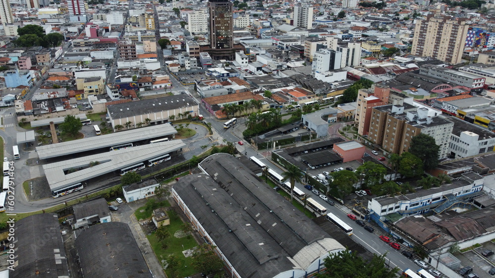 Visão aérea da área urbana da cidade de Mogi das Cruzes, São Paulo, Brasil