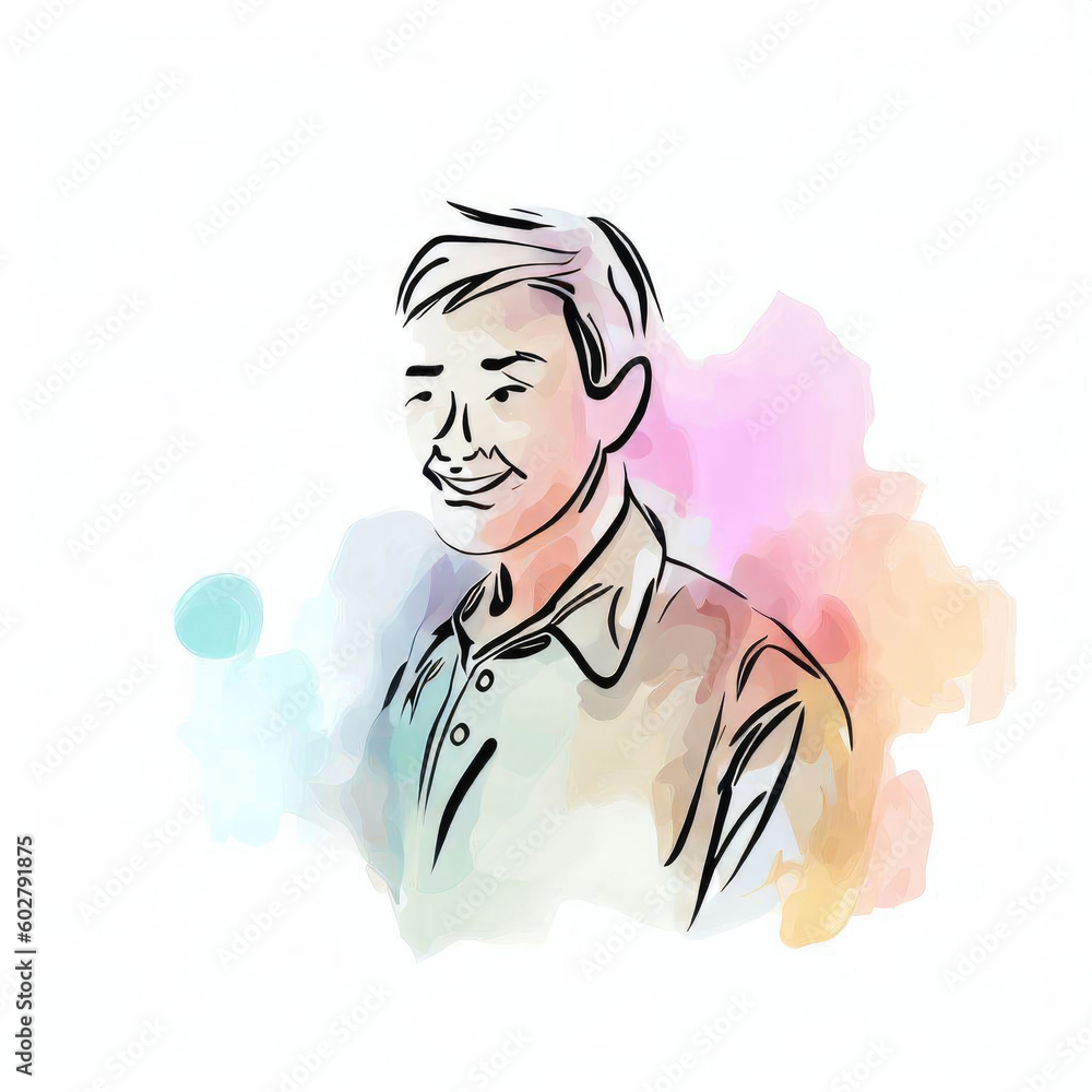 Creative Watercolor Illustration of Father's Day, Generative AI Creative Watercolor Illustration of Father's Day, Generative AI