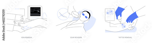 Cosmetic surgery abstract concept vector illustrations.